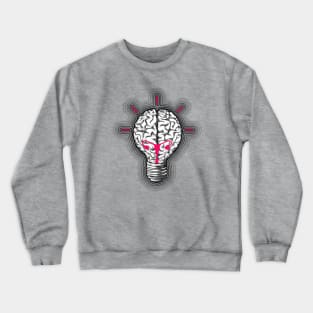 Light bulb brain, feminine creative idea, feminine thinking power, pink Crewneck Sweatshirt